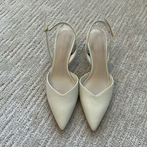 Never worn Charles & Keith size 8 ivory closed toe heels